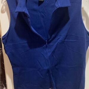 Vintage Express Women's Blue Sleeveless Top